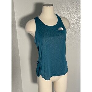 The North Face Womens Teal Blue Heathered Racerback Active Training Tank Top M